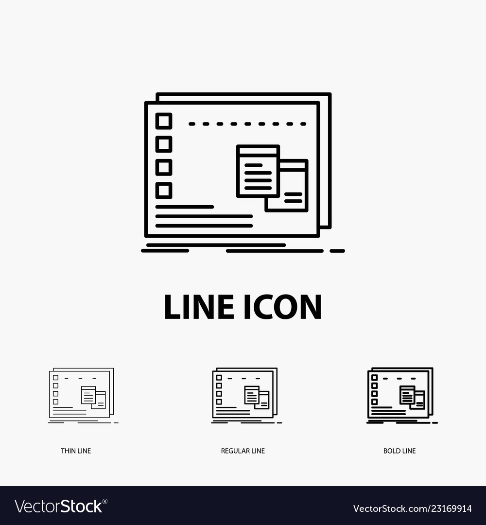 Window mac operational os program icon in thin vector image Window mac operational os program icon in thin