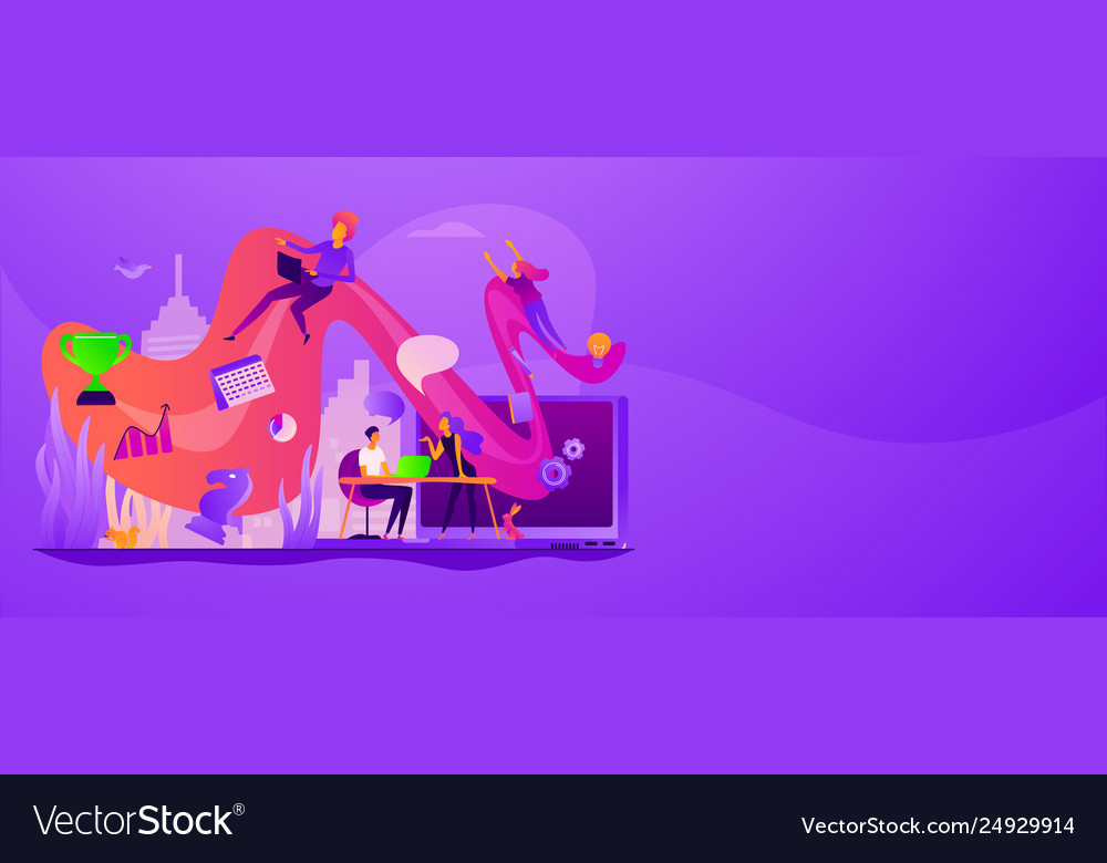 Workflow web banner concept Royalty Free Vector Image