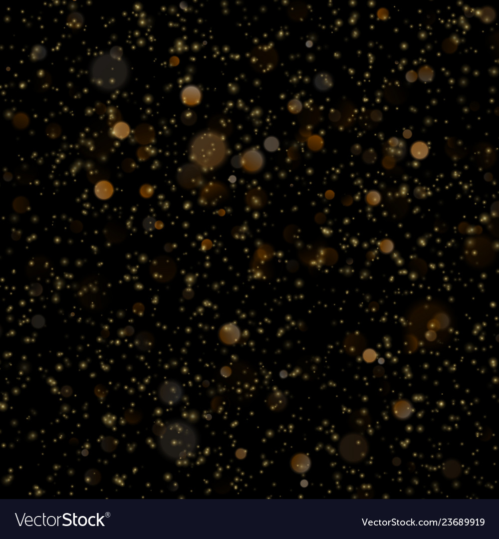 Abstract Gold Bokeh With Black Background Glitter Vector Image