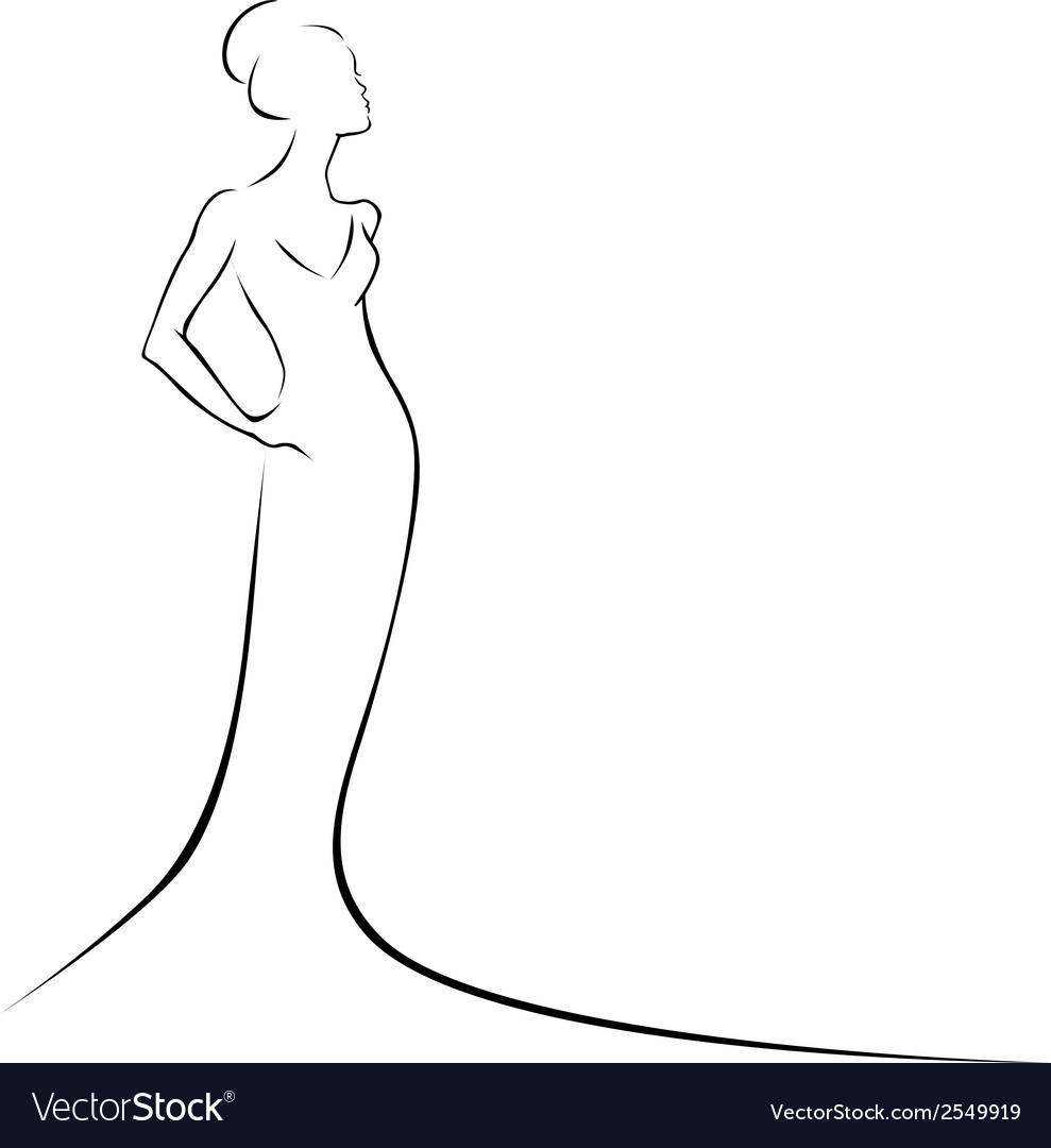 Силуэт женщины шаблон для вырезания Black line woman Royalty Free Vector Image - VectorStock