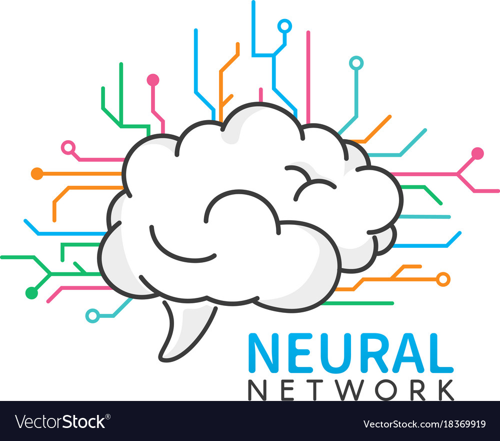 Brain logo design neural network logotype Vector Image