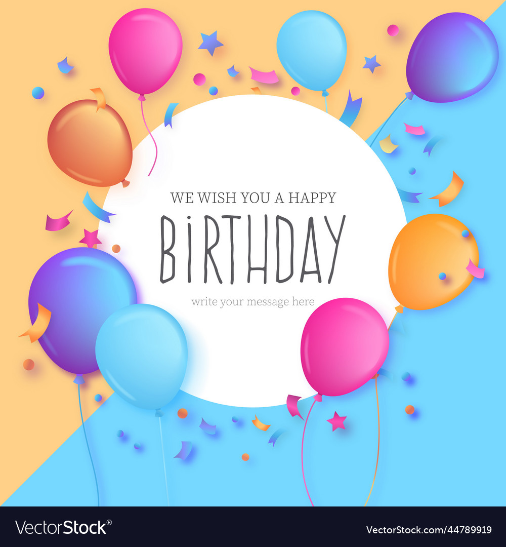 Colorful birthday invitation design Royalty Free Vector