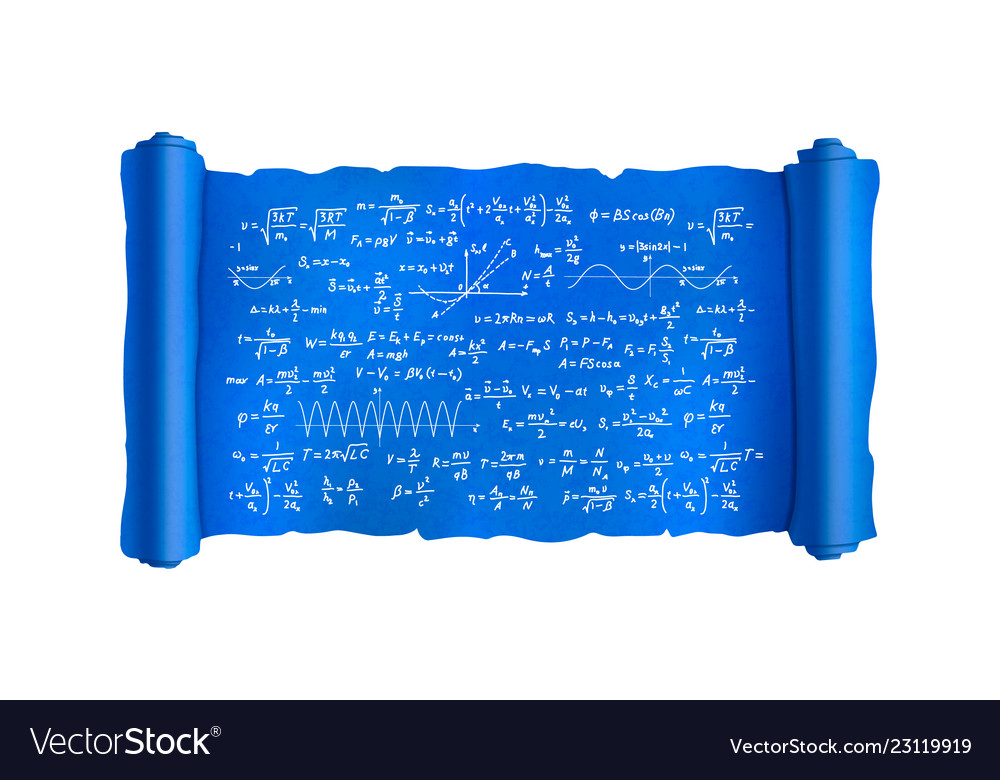 Complex Scientific Formulas Scroll