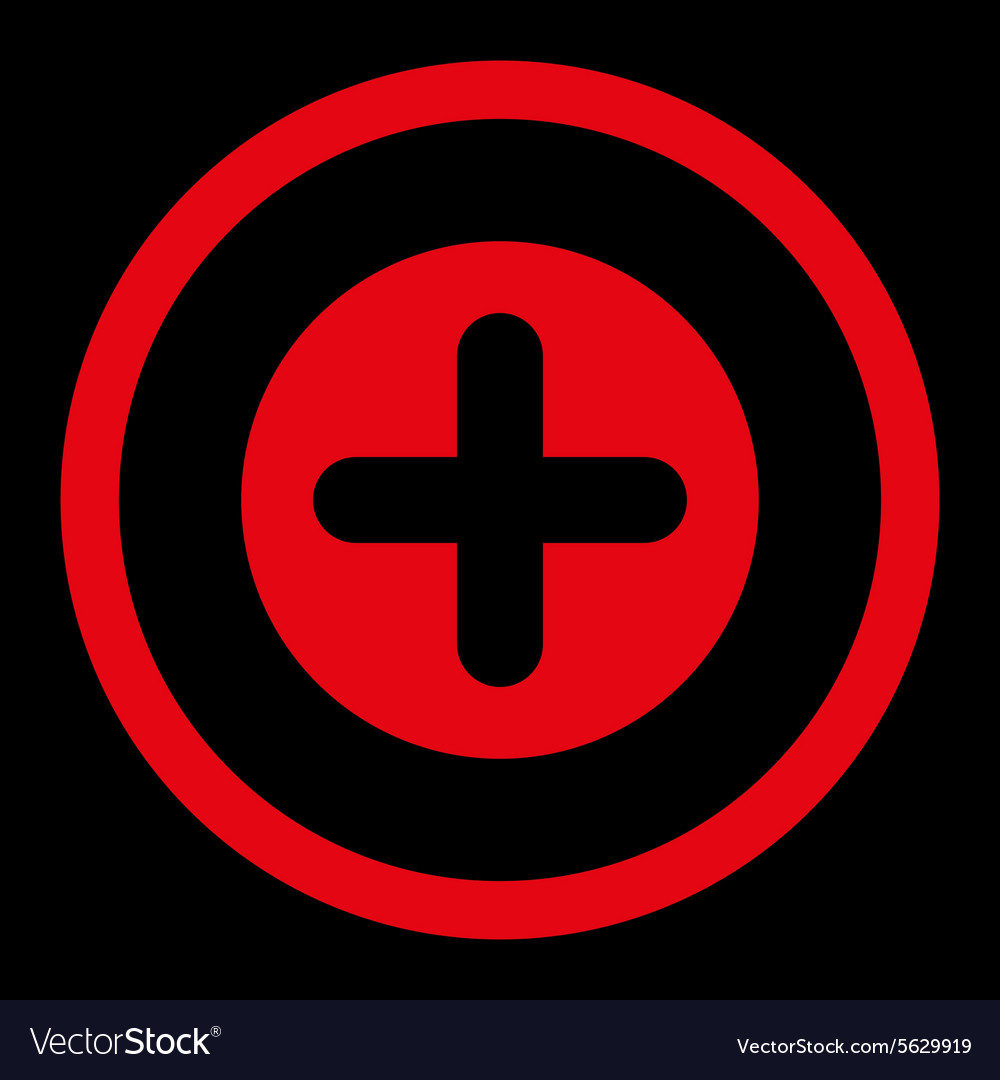 Create flat red color rounded icon