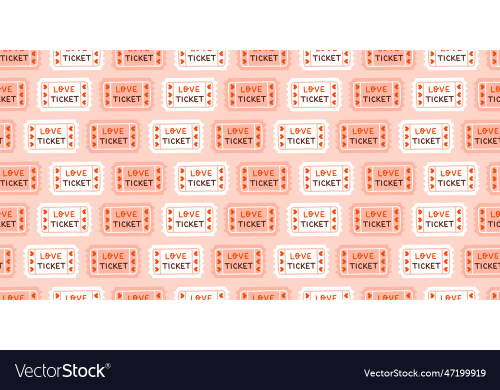 Cute valentines day seamless pattern love tickets Vector Image