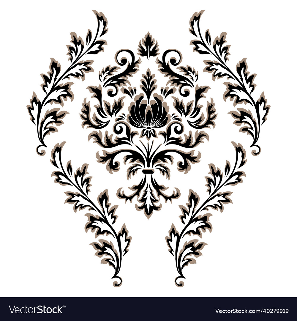 Damask central element isolated Vector Image Damask central element isolated