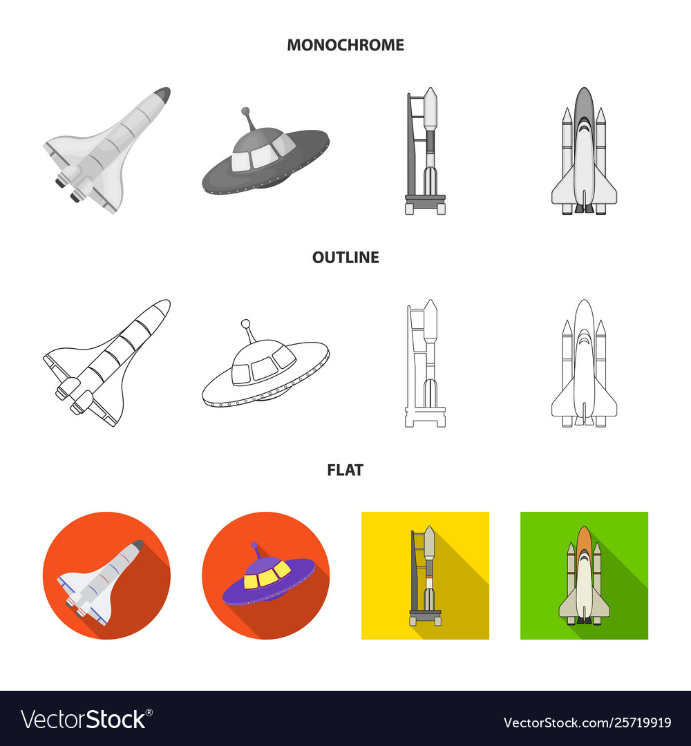 Design spaceship and ship symbol set