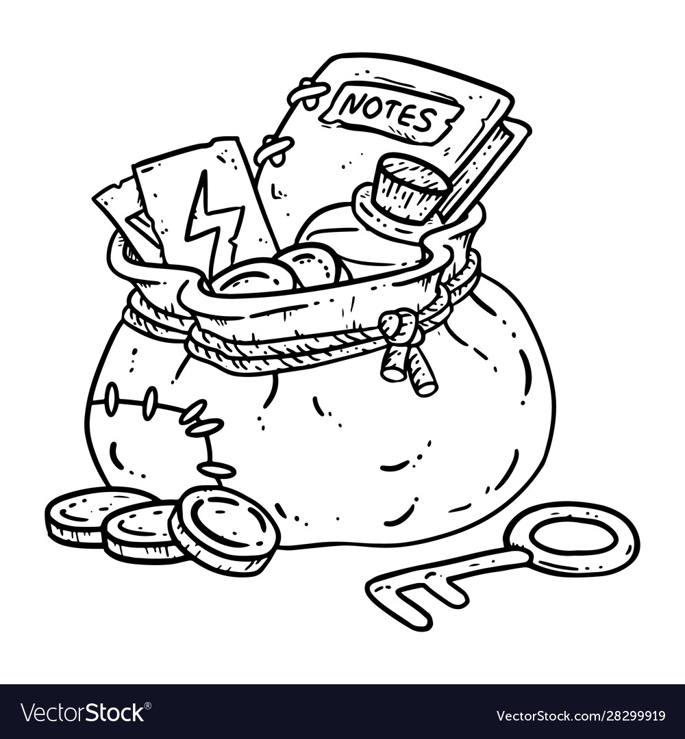 Fantasy Adventure Pouch Lineart