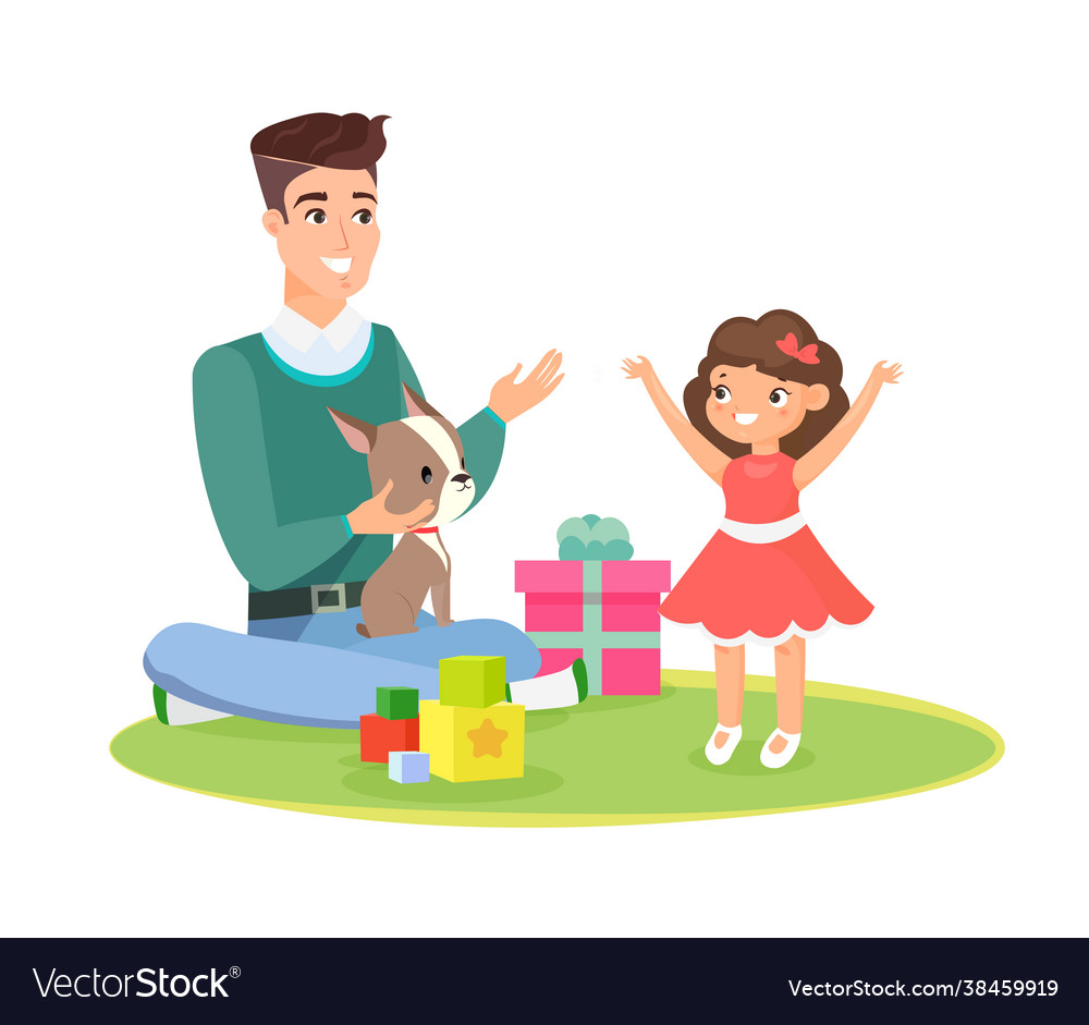 Father home playing Royalty Free Vector Image - VectorStock