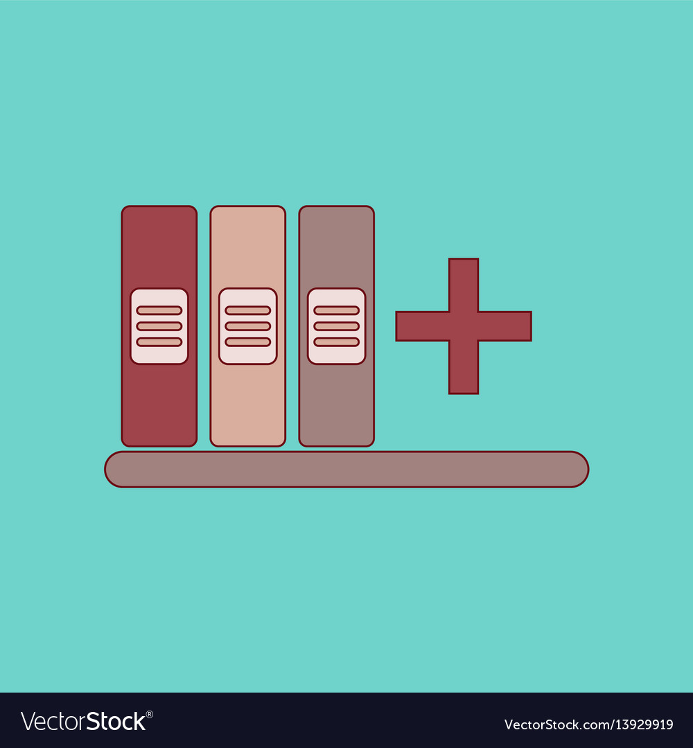 Flat icon thin lines shelf folder