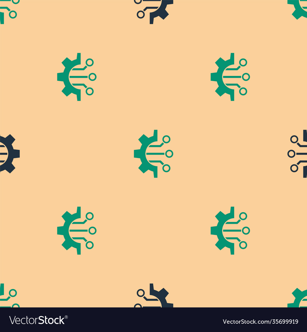 Green and black algorithm icon isolated seamless vector image Green and black algorithm icon isolated seamless