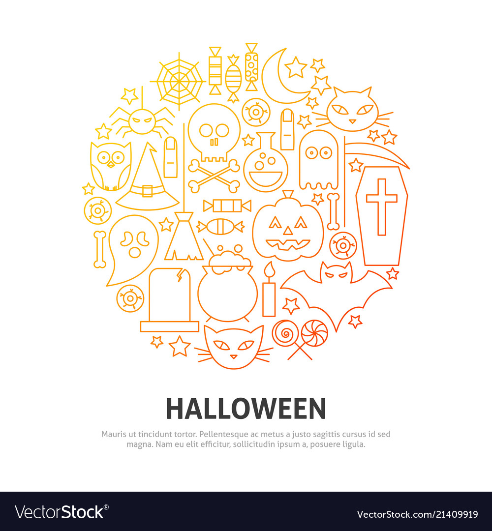 Halloween circle concept vector image Halloween circle concept