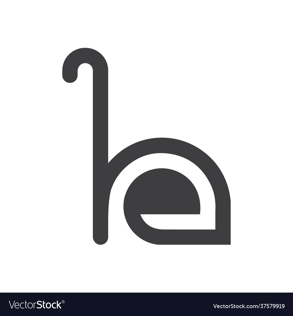 Initial letter eh or he logo design