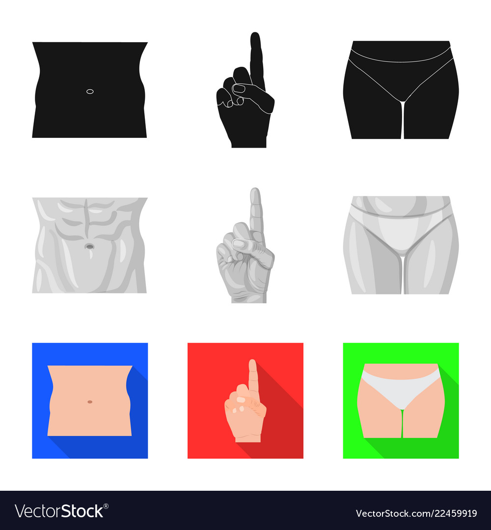 Isolated object of human and part symbol set vector image Isolated object of human and part symbol set