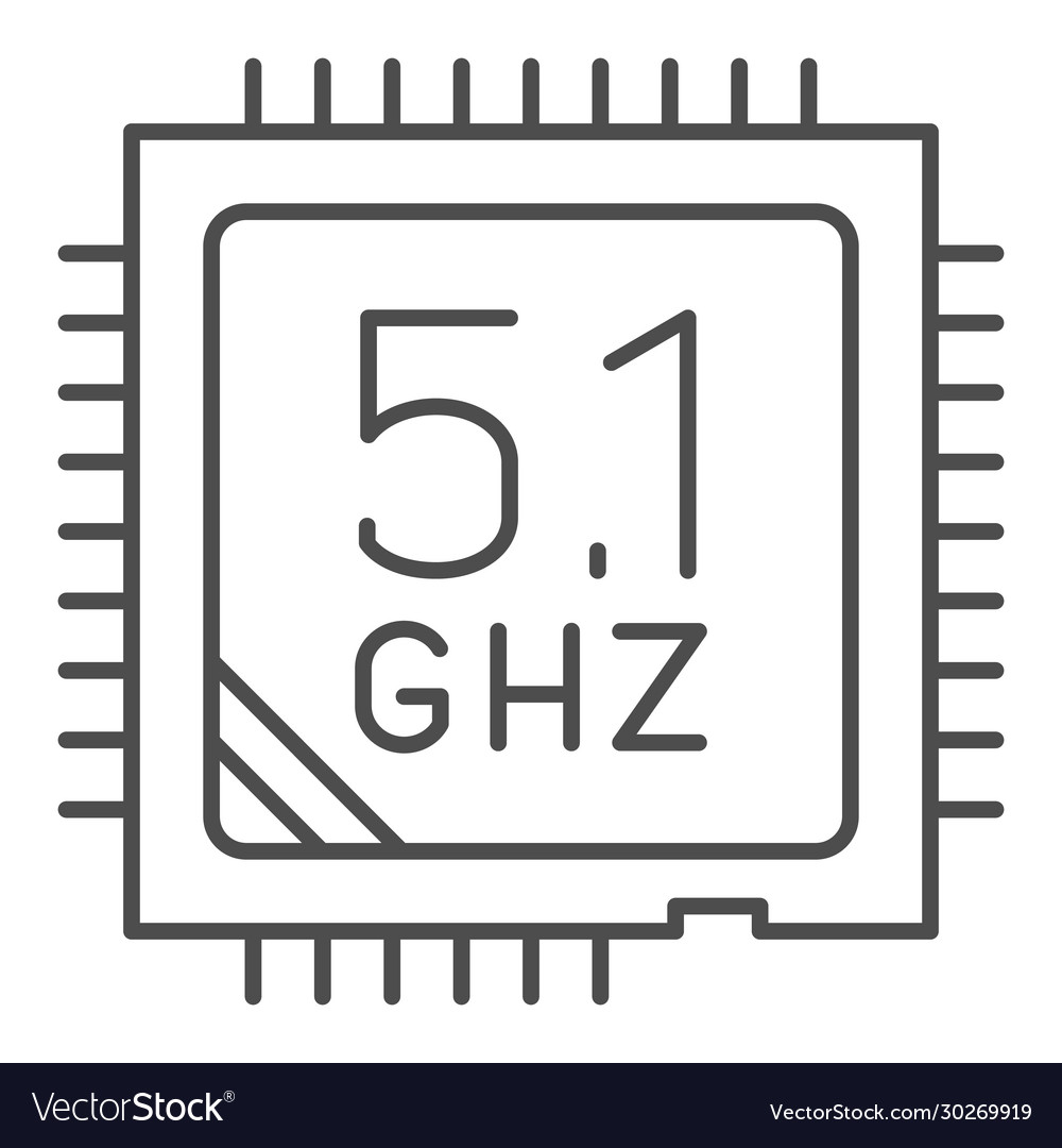 Modern leistungsstarke Prozessor Dünne Linie Icon Computer