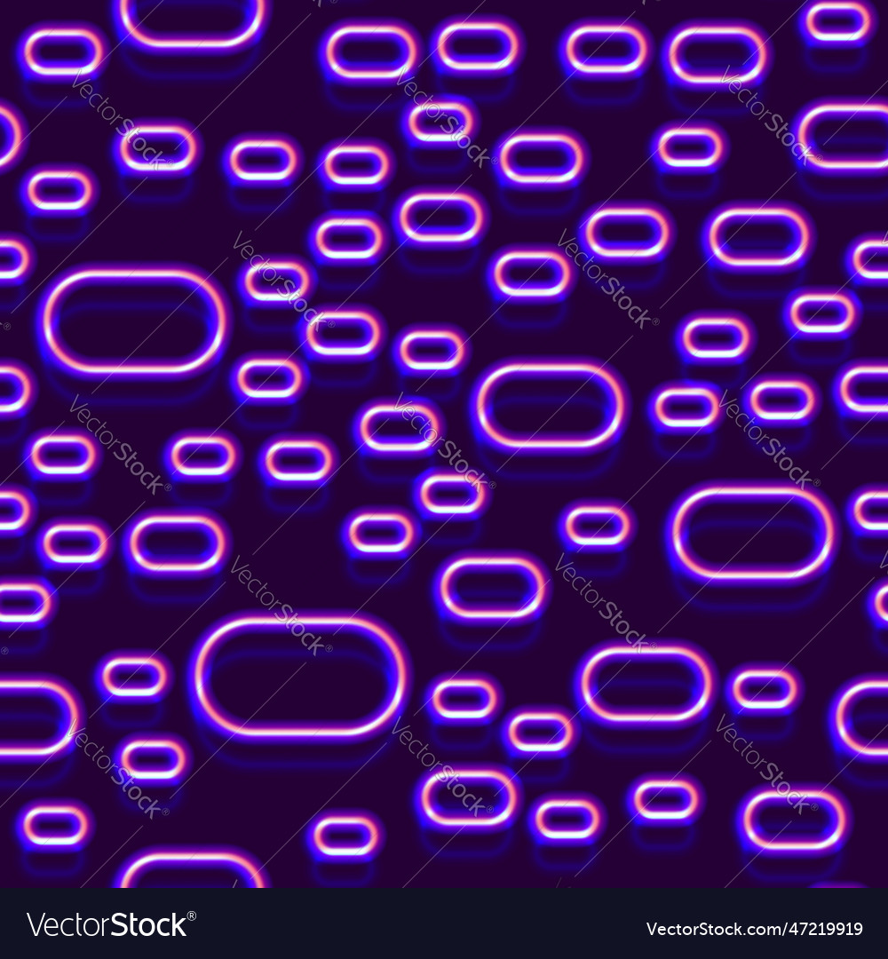 Neon seamless pattern with 80s style shapes vector image Neon seamless pattern with 80s style shapes