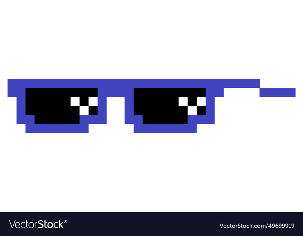 Pixel glasses meme like a boss meme pixelation Vector Image