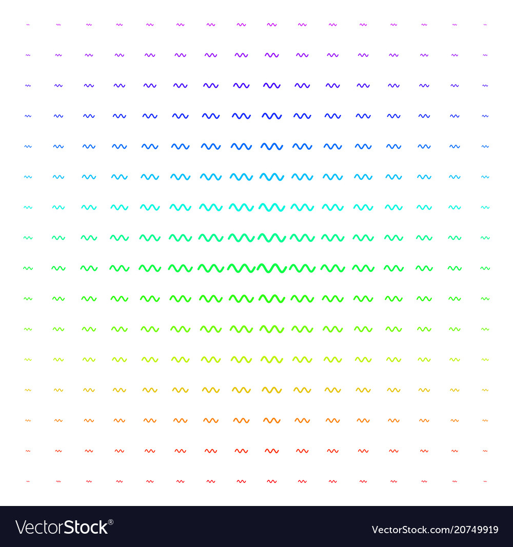 Sinusoid wave shape halftone spectrum grid vector image Sinusoid wave shape halftone spectrum grid