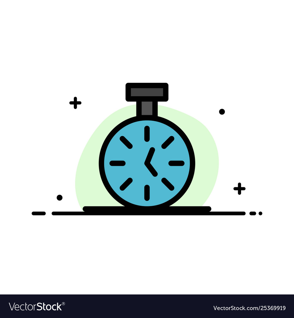 Stopwatch time timer count business flat line vector image Stopwatch time timer count business flat line