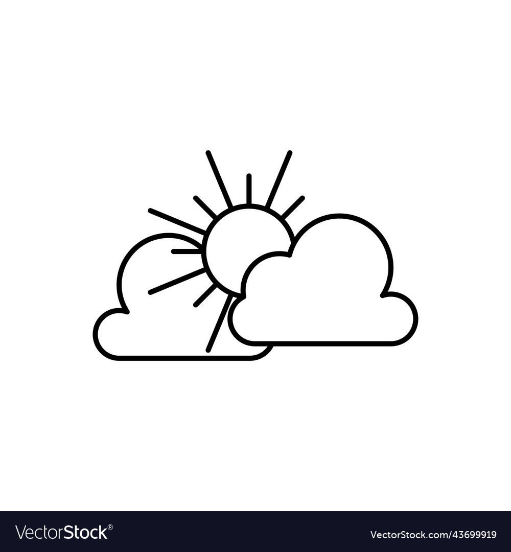 Sunny line art icon design template