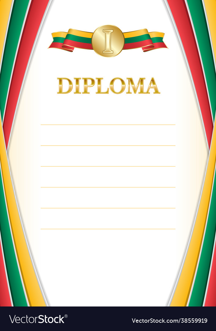 Vertical frame and border with lithuania flag Vector Image Vertical frame and border with lithuania flag