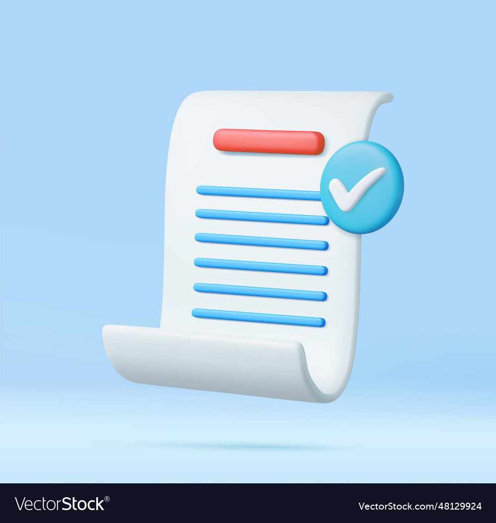 3d white paper task management todo check list vector image 3d white paper task management todo check list