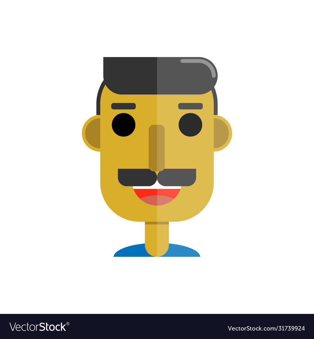 Avatar a man in flat style isolated