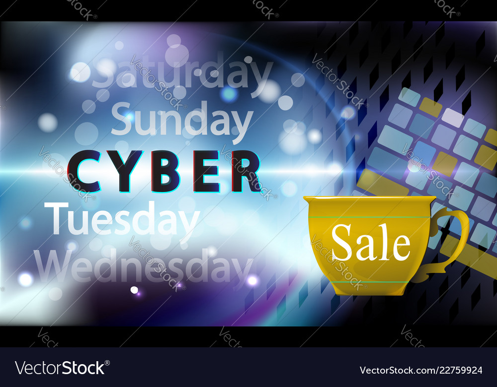 Banner For Event Cyber Monday Sale Technology Vector Image