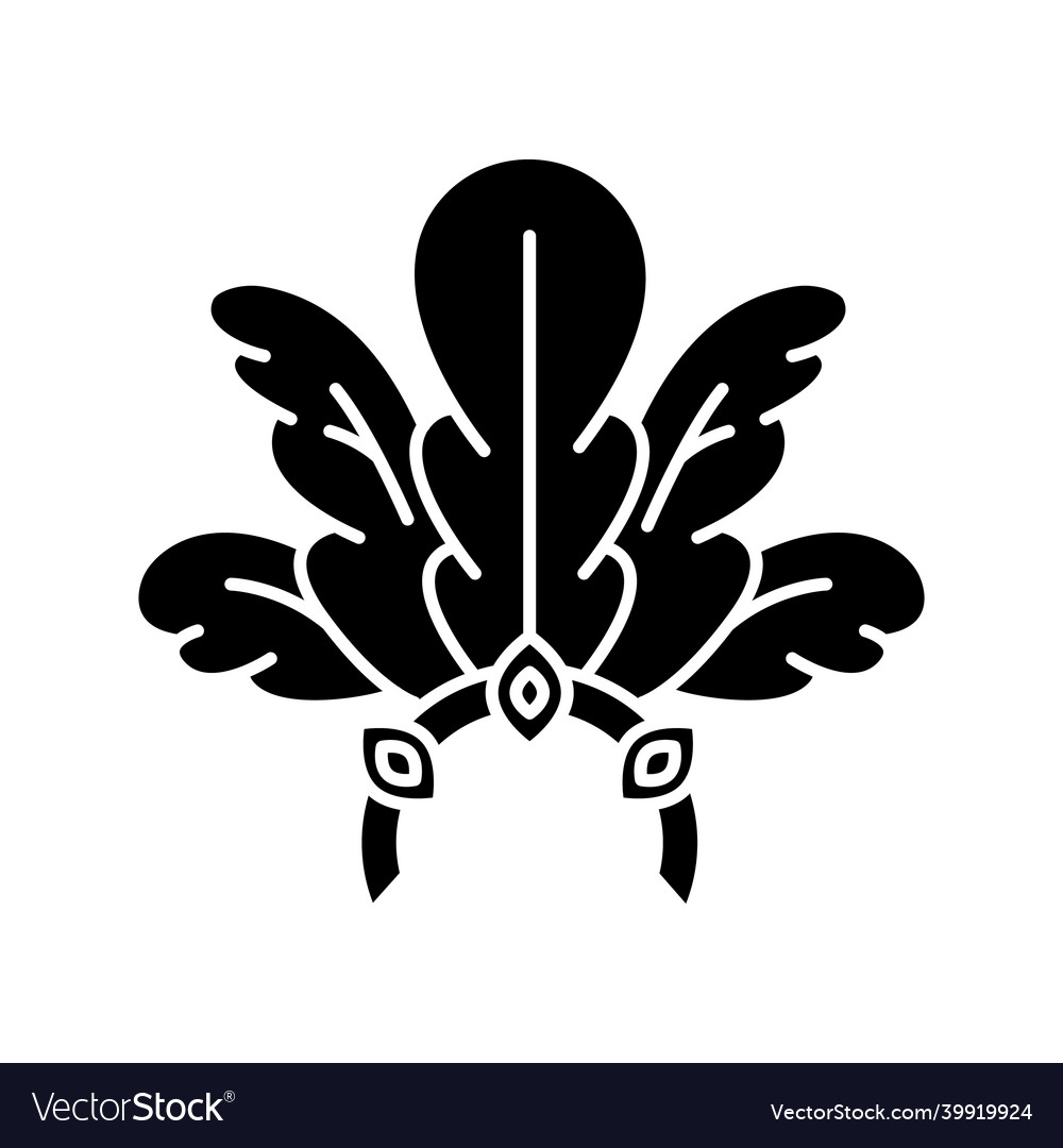 Brazilian carnival headwear black glyph icon