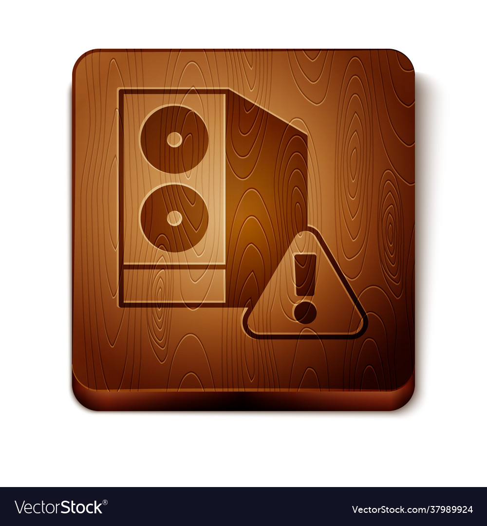 Brown case computer with exclamation mark icon Vector Image Brown case computer with exclamation mark icon