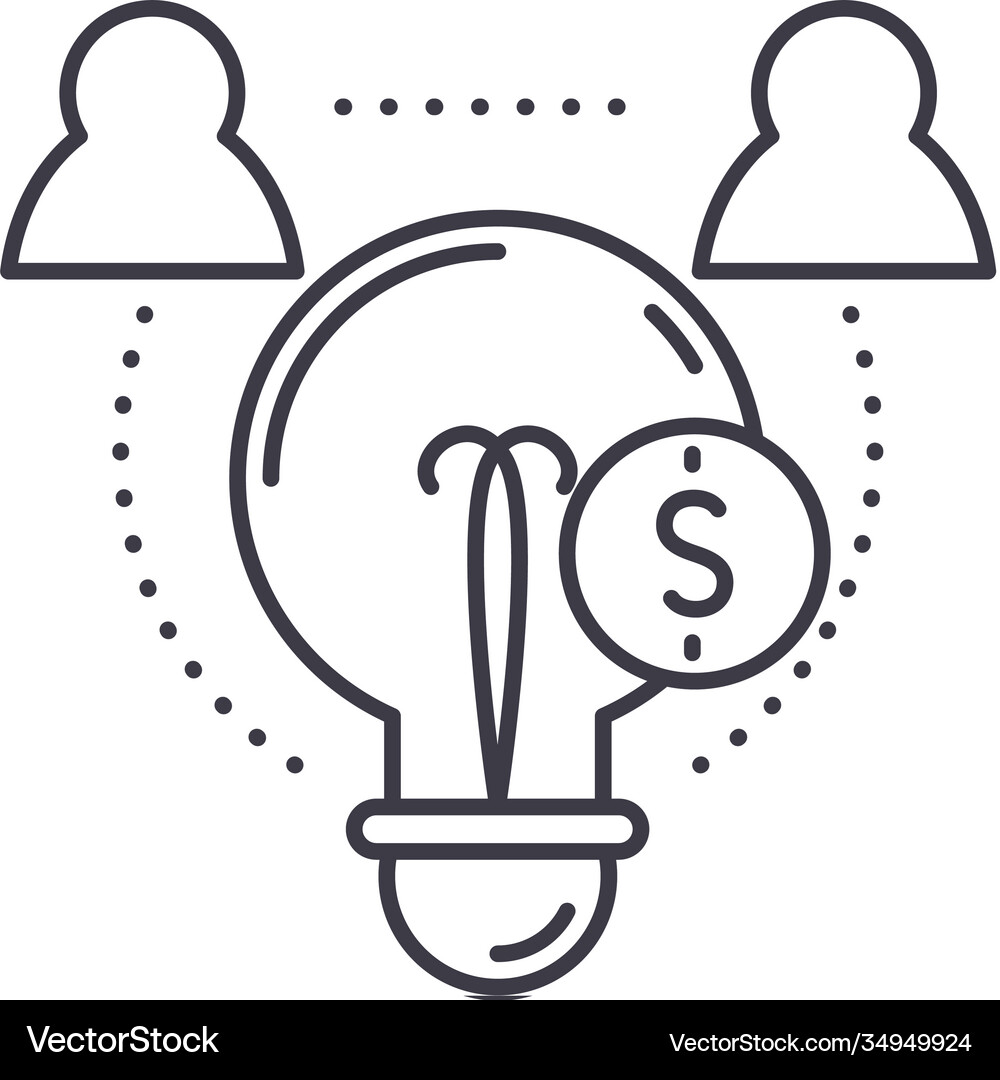 Creator icon linear isolated thin Royalty Free Vector Image