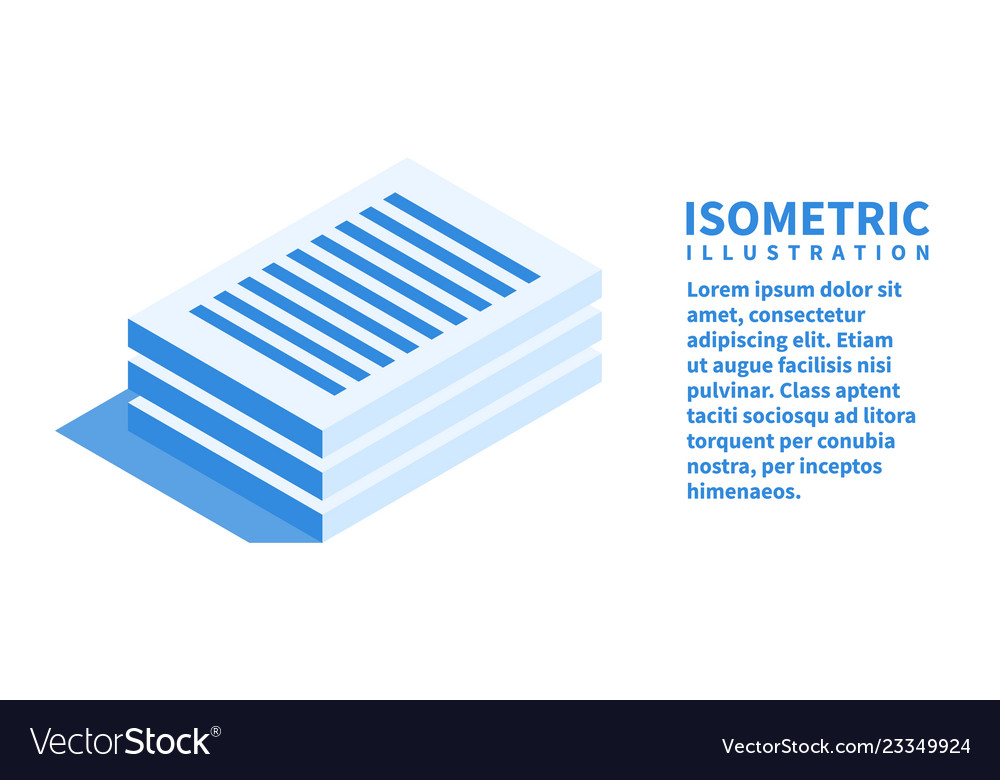 Documents Stack Isometric Icon