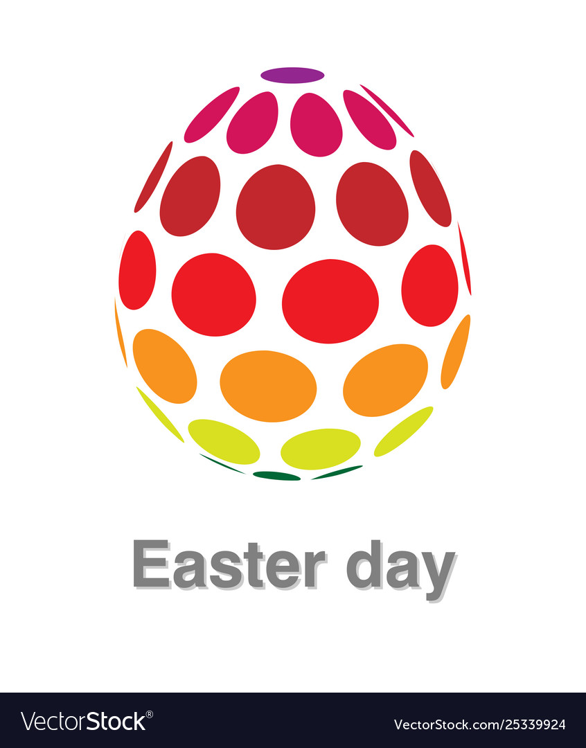 Easter egg logo on white background