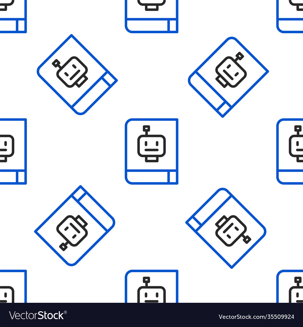 Line user manual icon isolated seamless pattern
