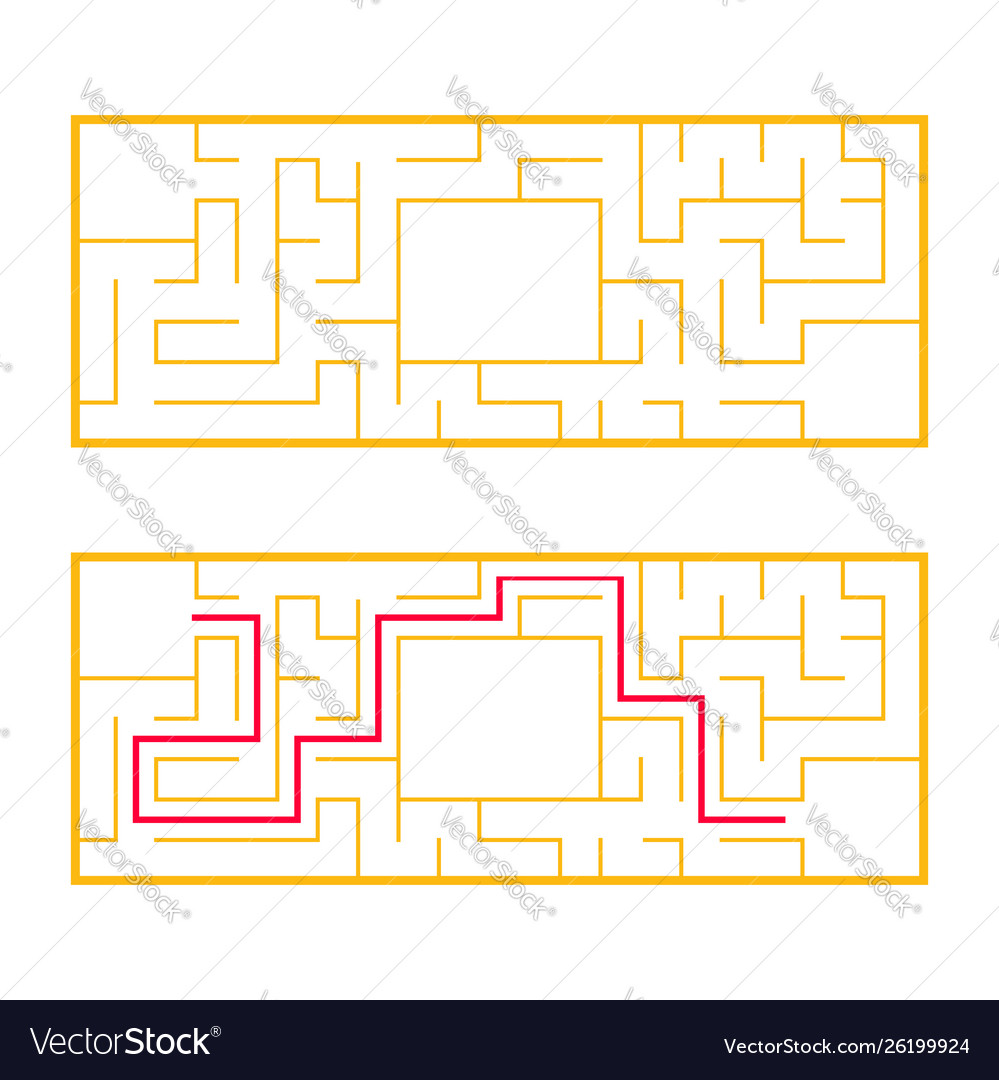 Rectangular labyrinth maze an interesting vector image Rectangular labyrinth maze an interesting