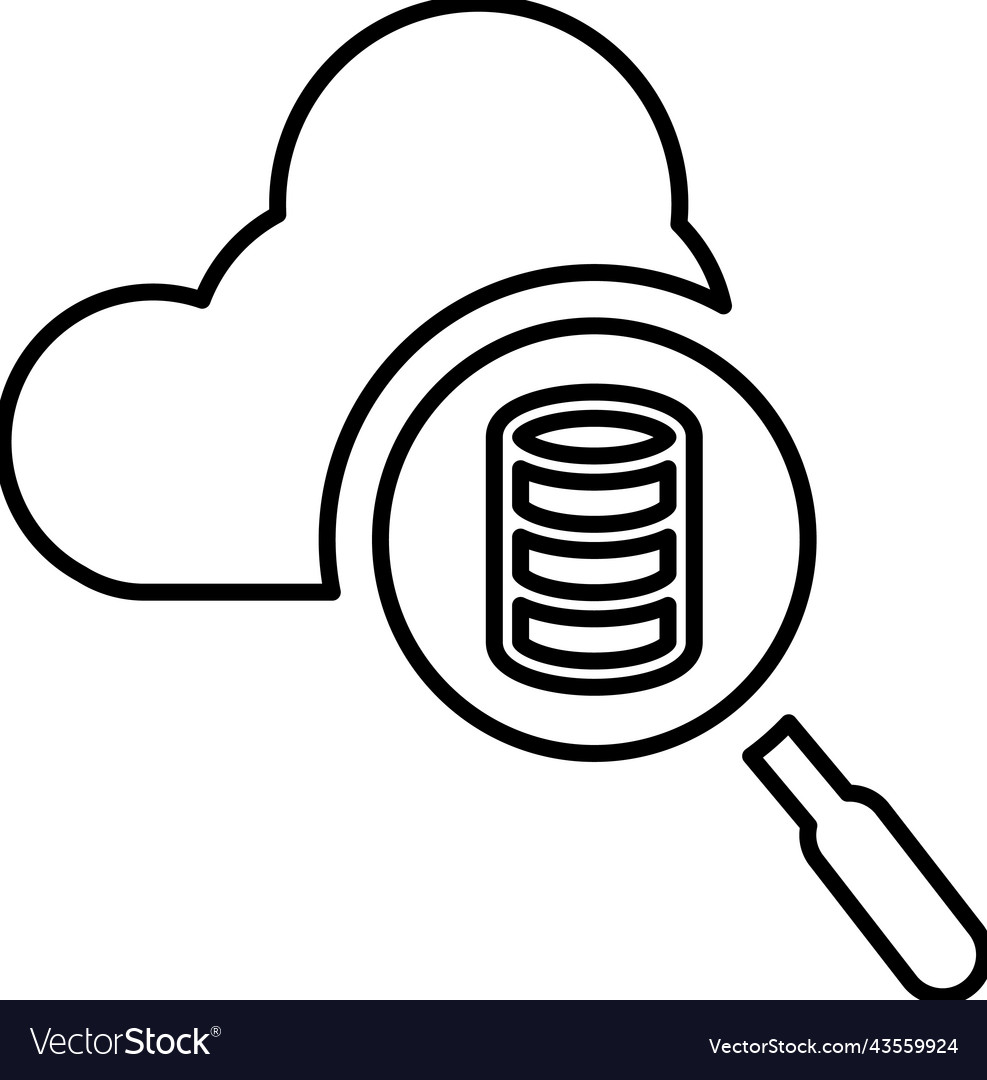 Server search database outline icon line art
