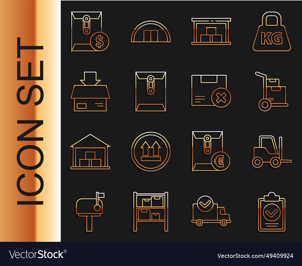 Set line verification of delivery list clipboard vector image Set line verification of delivery list clipboard