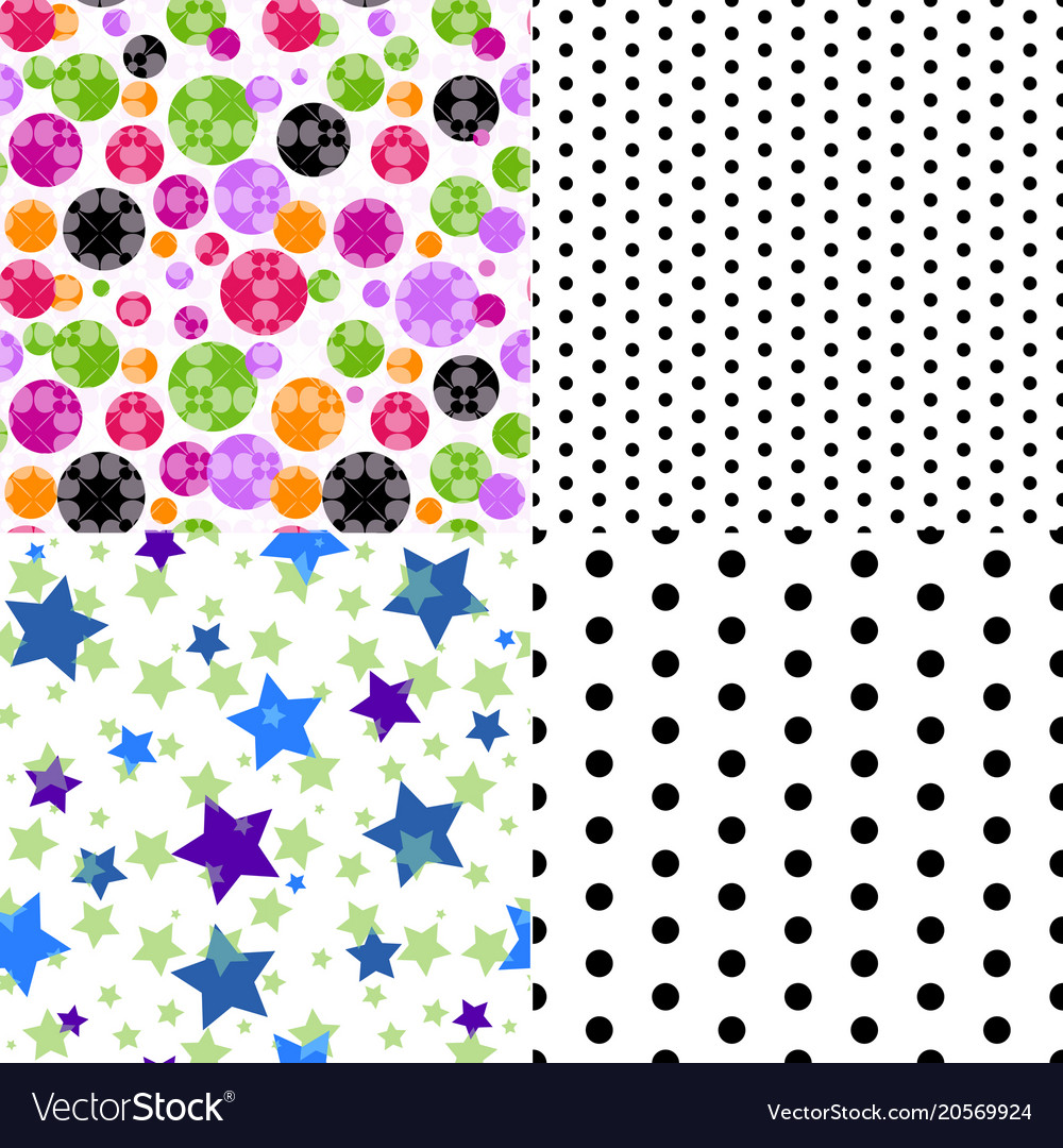 Set of four seamless patterned texture