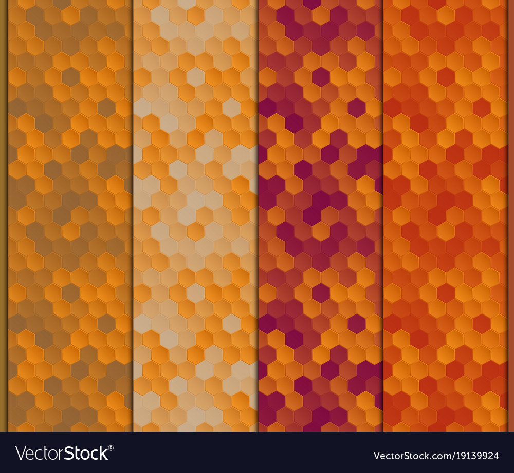 Set of seamless pattern hexagons