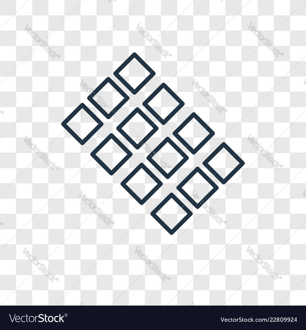 Tiles concept linear icon isolated on transparent