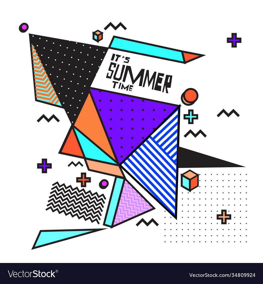 Triangle geometric forms for summer events Vector Image Triangle geometric forms for summer events