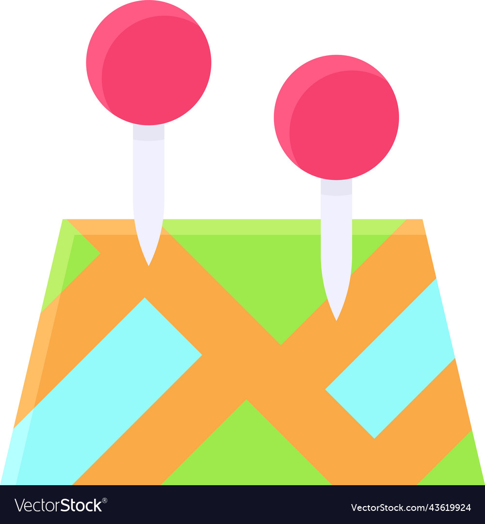Two pins on map icon location and navigation