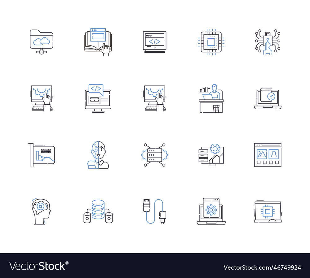 Web programming outline icons collection