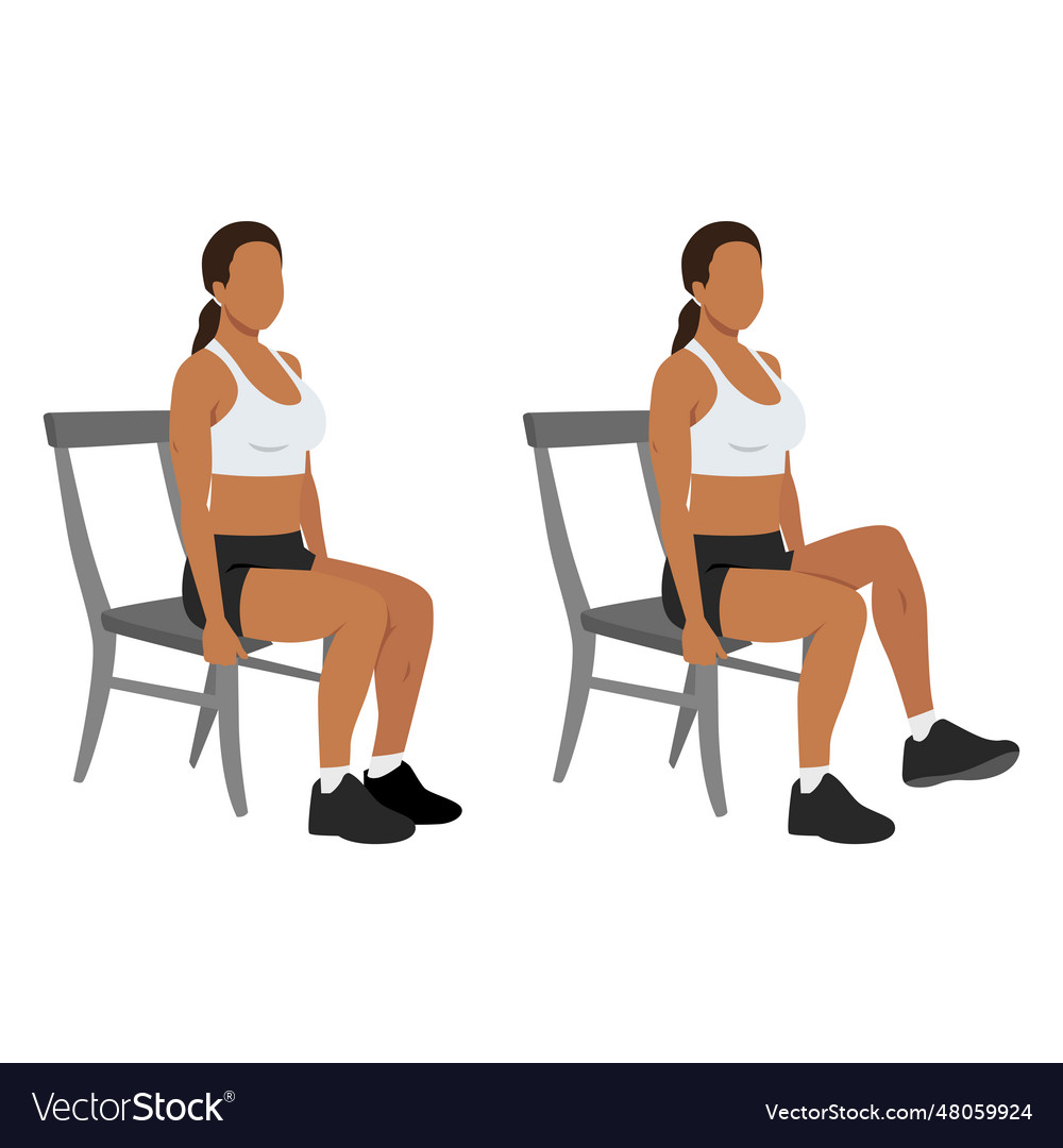 Woman doing seated knee lifts or seated knee Vector Image