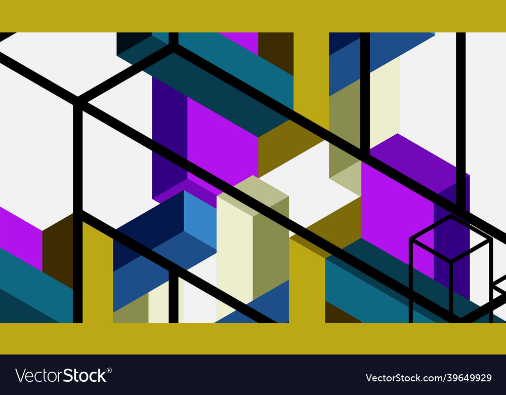 Abstract background 3d cubes cubic elements vector image Abstract background 3d cubes cubic elements