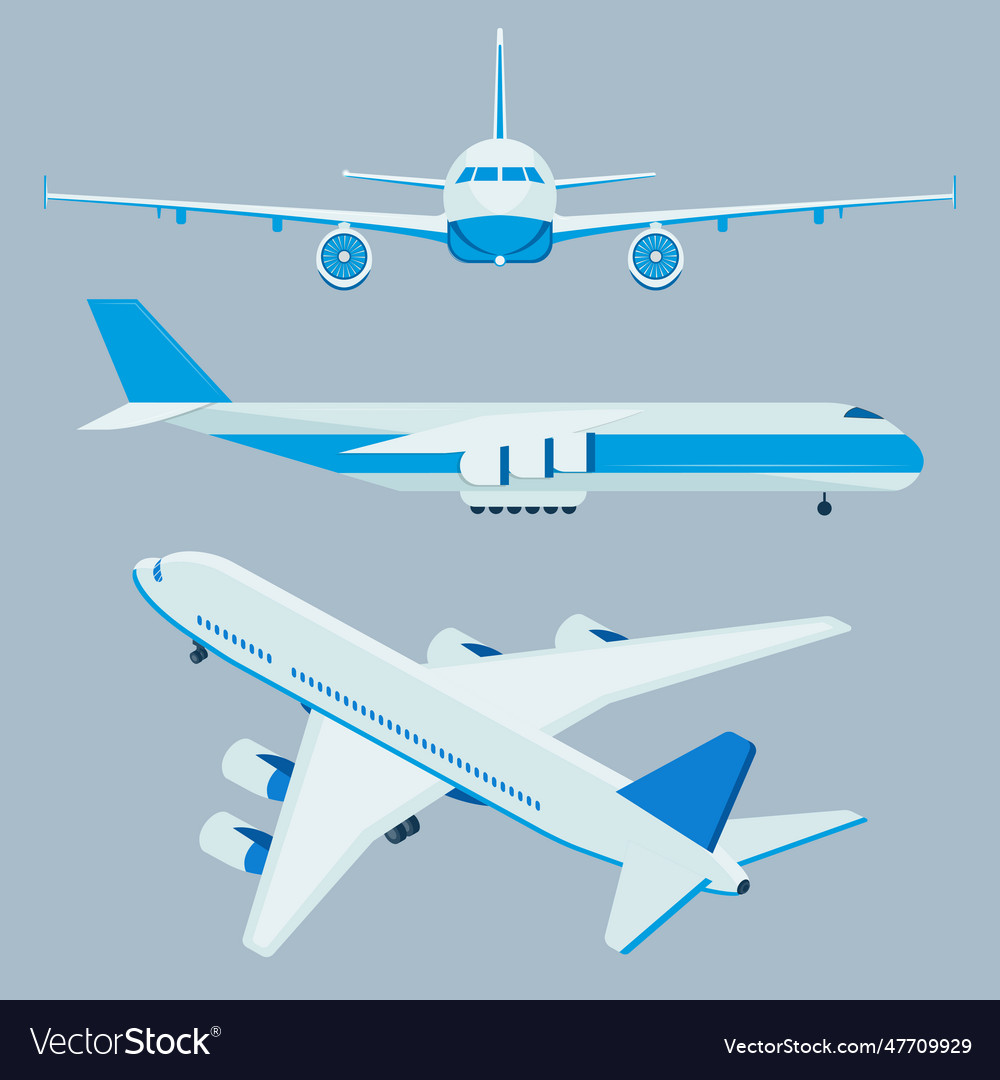 Airplane icons in semirealstic style Royalty Free Vector