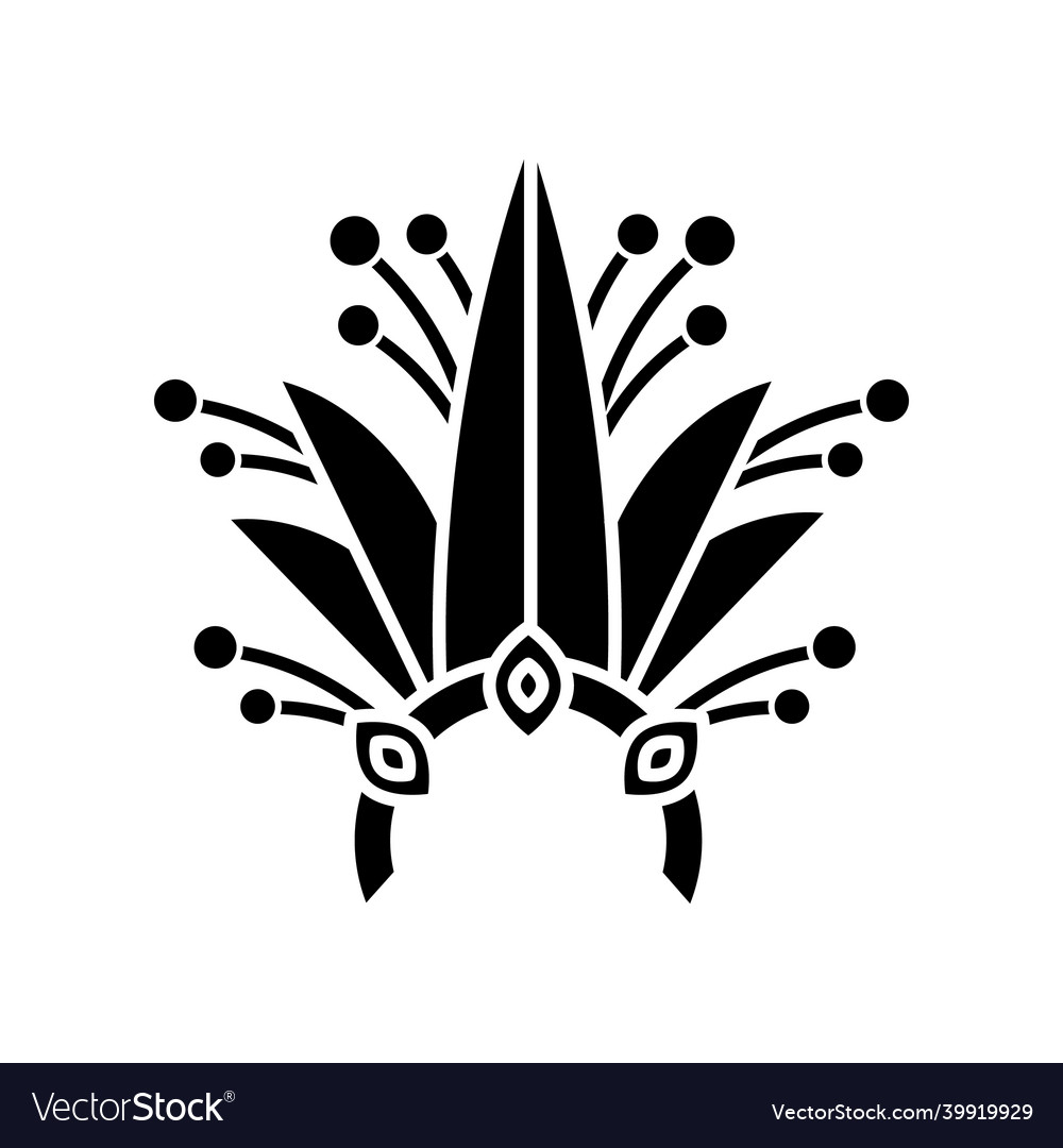 Brazilian carnival headwear black glyph icon