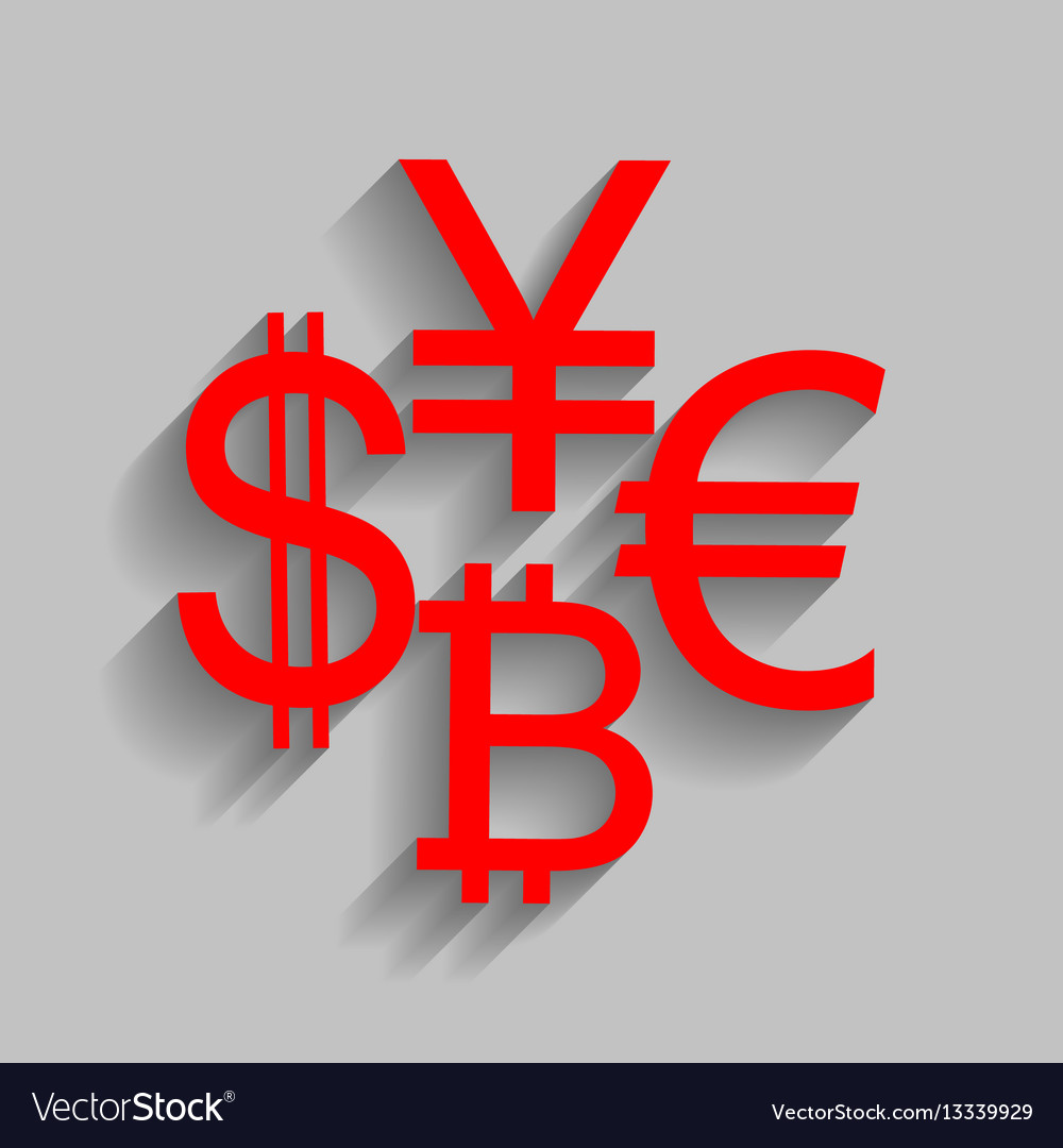 Currency sign collection dollar euro bitcoin