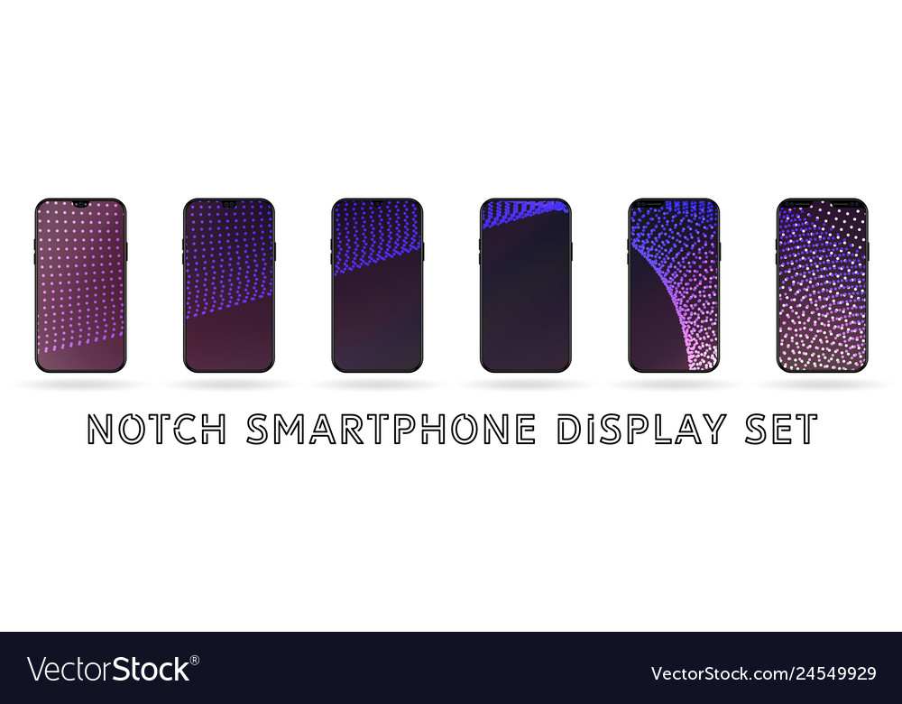Different smartphone display notches set