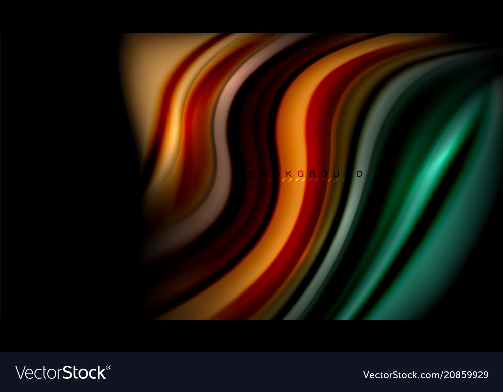 Fluid wavy multicolored lines on black